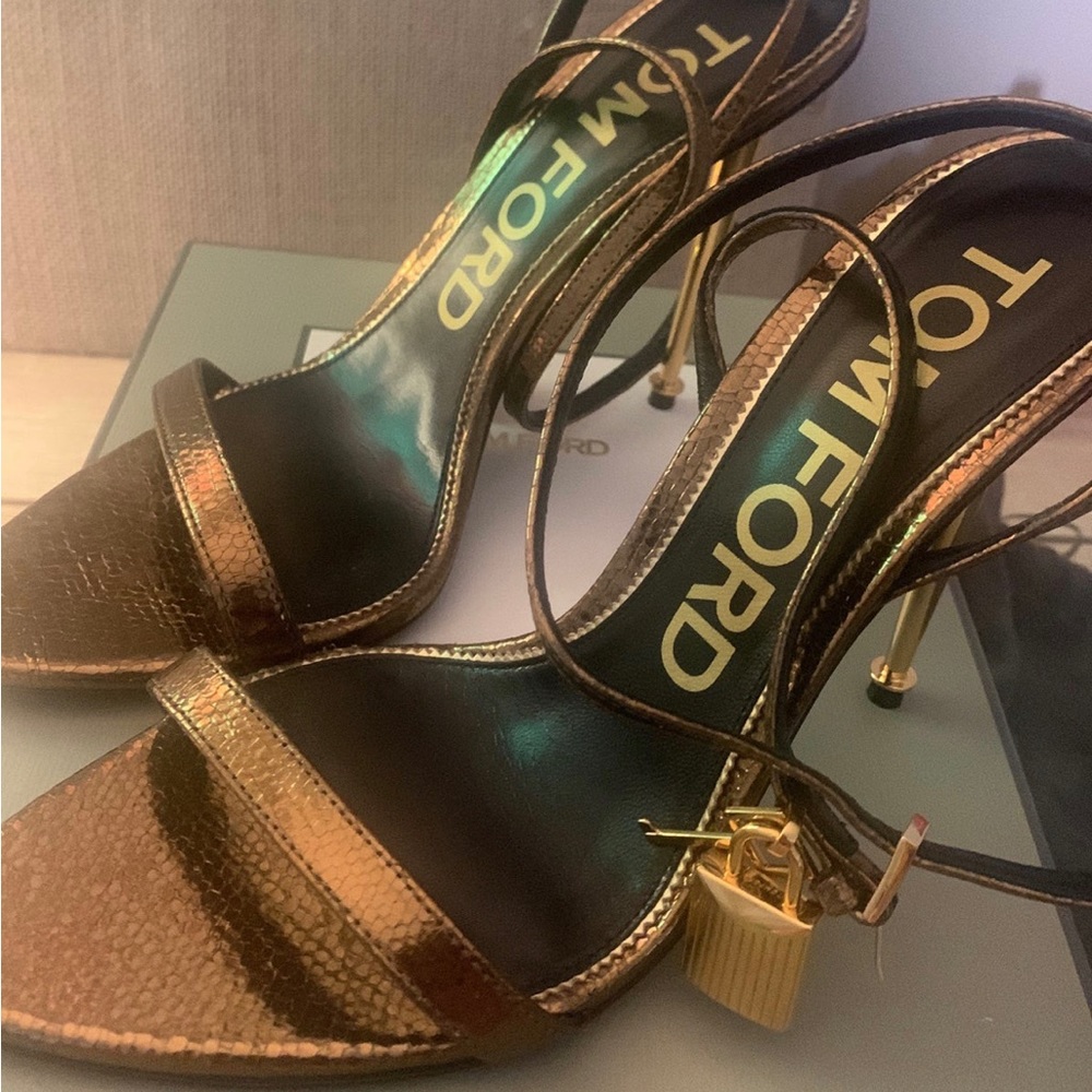 Tom Ford Bronze Padlock Heels size 39